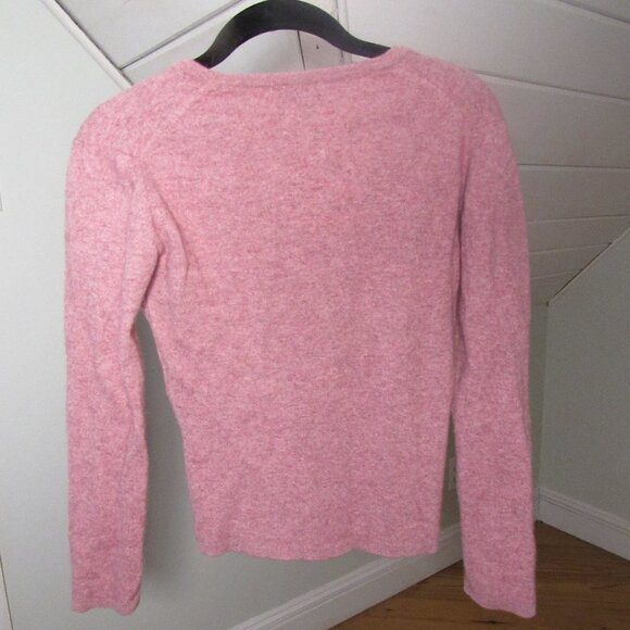 Brora Scottish Cashmere V-neck Heather Pink Sweater Women's Small - Picture 6 of 9
